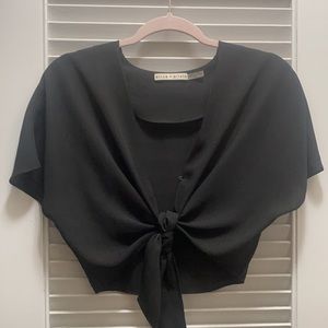 Alice and olivia chiffon tie blouse